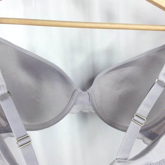 Lucky Brand Underwire Bra Size 38C Gray Comfort Straps Lightly Padded Lined - Picture 2 of 5